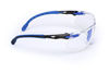 Picture of 3M Safety Glasses, Solus 1000 Series, ANSI Z87, Scotchgard Anti-Fog Clear Lens, Low Profile Blue/Black Frame