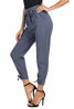 Picture of GRACE KARIN Women's Pants Trouser Slim Casual Cropped Paper Bag Waist Pants Blue-Gray S