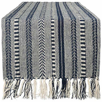 Picture of DII Braided Cotton Table Runner Perfect for Summer, Holiday Parties and Everyday Use, 15x72", Navy Blue
