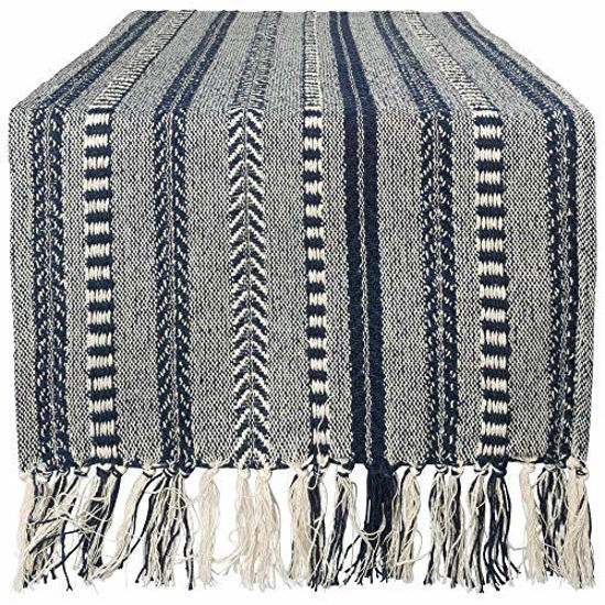 Picture of DII Braided Cotton Table Runner Perfect for Summer, Holiday Parties and Everyday Use, 15x72", Navy Blue