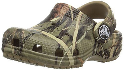 Picture of Crocs Kids' Classic Realtree Clog | Camo Shoes | Slip On Water Shoes, Khaki, J4 US Big Kid