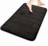 Picture of Yimobra Memory Foam Bath Mat Rug, 24 x 17 Inches, Comfortable, Soft, Super Water Absorption, Machine Wash, Non-Slip, Thick, Easier to Dry for Bathroom Floor Rugs, Black