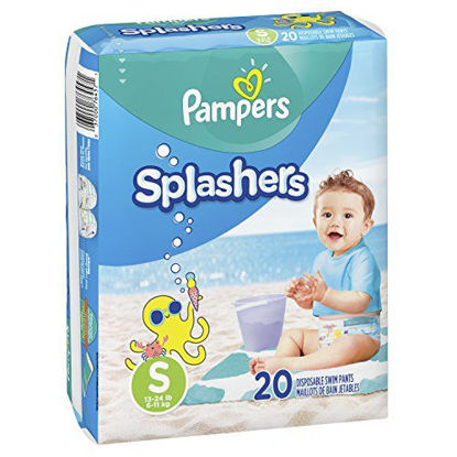 Picture of Swim Diapers Size 3 (13-24 lb) - Pampers Splashers Disposable Swim Pants, Small, Pack of 2 (Twinpack), 20 Count