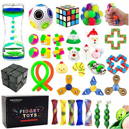 Picture of EDsportshouse 32 Pack Sensory Fidget Toys Set Stress Relief Kits for Kids Adults, Stocking Stuffers,School Classroom Rewards Carnival Party Treasure Box Prizes,Pinata Goodie Bag Fillers