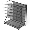 Picture of SimpleHouseware 6 Trays Desktop Document Letter Tray Organizer, Black