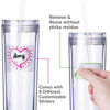 Picture of Cupture Skinny Acrylic Tumbler Cups with Straws - 18 oz, 8 Pack (Clear)