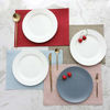 Picture of Home Brilliant Placemats Set of 4 Heat Resistant Dining Table Place Mats for Kitchen Table, 13 x 19 inches, Pink