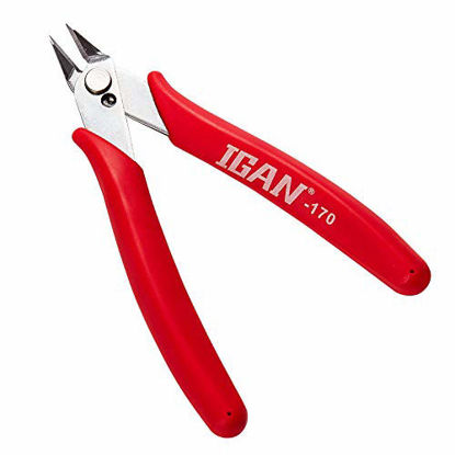 Picture of IGAN-170 Wire Cutters, Precision Electronic Flush Cutter, One of the Strongest and Sharpest Side Cutting pliers with an Opening Spring, Ideal for Ultra-fine Cutting Needs.