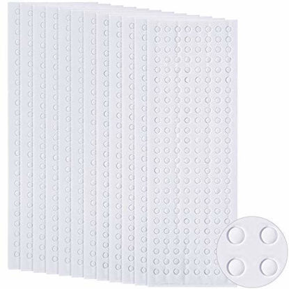 Picture of 2400 Pieces Foam Dots Dual-Adhesive 3D Foam Tapes Foam Pop Dots Adhesive Mount for Craft DIY Art or Office Supplies, 12 Sheets, Round (0.12 inch)