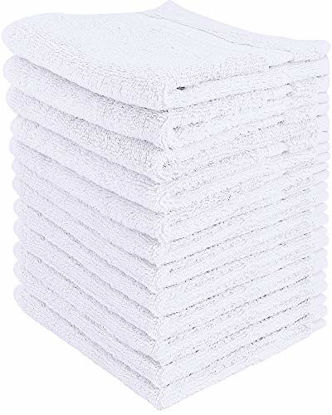 Picture of Utopia Towels Premium Washcloth Set (12 x 12 Inches, White) 600 GSM 100% Cotton Face Cloths, Highly Absorbent and Soft Feel Fingertip Towels (12-Pack)