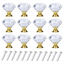 Picture of YourGift 12 Pack Drawer Knobs Diamond Shaped Crystal Glass 30mm Cabinet Knobs Pull Handles (Gold)