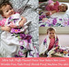 Picture of Baby Monthly Milestone Blanket Girl - Floral Large Plush Fleece Growth Chart Blanket Memory Photography Backdrop for Newborns - New Moms Set - No Wrinkle - Floral Wreath + Headband