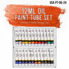 Picture of U.S. Art Supply Professional 24 Color Set of Art Oil Paint in 12ml Tubes - Rich Vivid Colors for Artists, Students, Beginners - Canvas Portrait Paintings