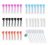 Picture of Elfensatll- 100PCS 1ml 1/4 Dram Empty Glass Perfume/Cologne Sample Vials with 0.5ml 10pcs Droppers Samplers for Essential Oils Aromatherapy Colorful caps with Clean Cloth