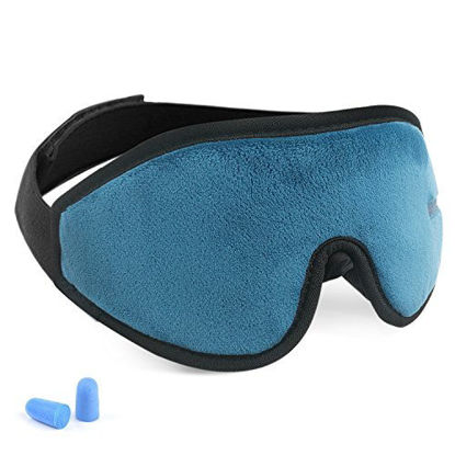 Picture of Eye Cover Sleeping mask for Woman and Men, Patented Design 100% Blackout Sleep Mask Comfortable Lightweight Eye Mask & Blindfold for Travel, Nap, Shift Works (Blue)