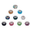 Picture of NBEADS 100Pcs Random Mixed Color Rhinestone European Beads, Crystal Charm Beads Large Hole Spacer Beads Fit European Bracelet Snake Chain Charms Bracelet