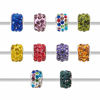 Picture of NBEADS 100Pcs Random Mixed Color Rhinestone European Beads, Crystal Charm Beads Large Hole Spacer Beads Fit European Bracelet Snake Chain Charms Bracelet