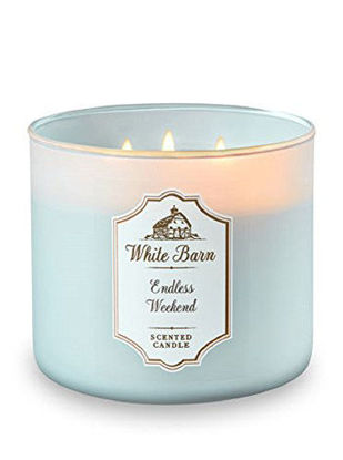 Picture of Bath and Body Works White Barn 3 Wick Scented Candle Endless Weekend 14.5 Ounce with Essential Oils