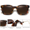 Picture of SOJOS Classic Square Polarized Sunglasses Unisex UV400 Mirrored Glasses SJ2050 with Tortoise Frame/Gradient Brown Lens