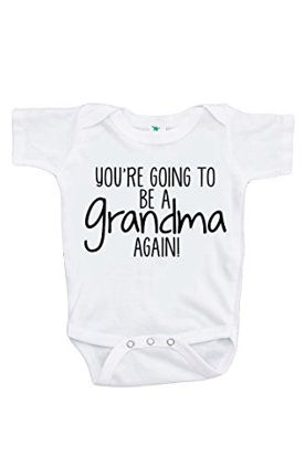 Picture of 7 ate 9 Apparel Pregnancy Announcement Onepiece - Grandma Announcement White