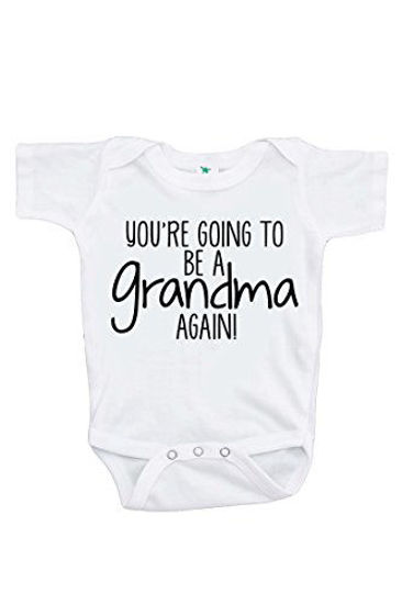 Picture of 7 ate 9 Apparel Pregnancy Announcement Onepiece - Grandma Announcement White