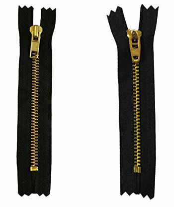 Picture of KGS 5 inch Metal Zipper #5 | Golden Color | 5 pcs/Pack