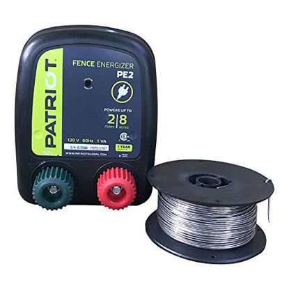 Picture of Patriot PE2 Electric Fence Energizer Plus 250-Feet Made in U.S.A. 17 Gauge Spool Aluminum Wire for Containing Pets and Keeping Out Small Nuisance Animals