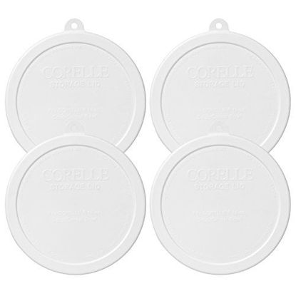 Picture of Corelle 418-PC Livingware White 18 Ounce Soup/Cereal Bowl Plastic Lid - 4 Pack