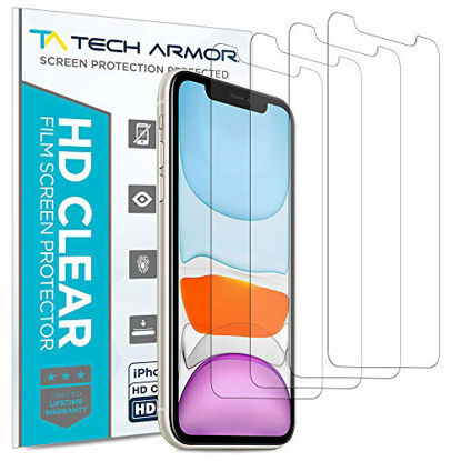 Picture of Tech Armor HD Clear Plastic Film Screen Protector (NOT Glass) for NEW 2019 Apple iPhone 11 / iPhone Xr - Case-Friendly, Scratch Resistant, Haptic Touch Accurate [4-Pack]