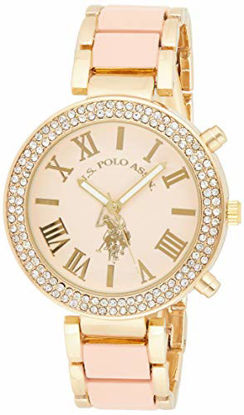 Picture of U.S. Polo Assn. Women's USC40063 Gold-Tone and Pink Bracelet Watch