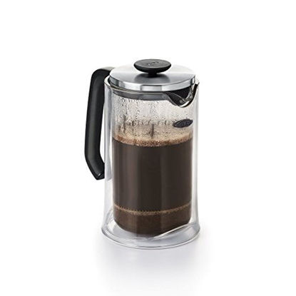 Picture of OXO 11181200 Good Grips Double-Wall Impact French Press with Protective Tritan Case and Glass Carafe, 32 Ounce (8 Cups),Clear