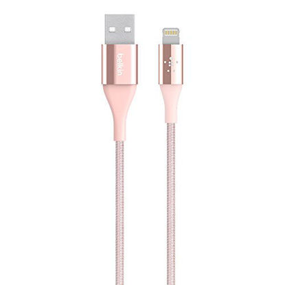 Picture of Belkin MIXIT DuraTek Lightning to USB Cable - MFi-Certified iPhone Charging Cable for iPhone 11, 11 Pro, 11 Pro Max, XS, XS Max, XR, X, 8/8 Plus and more (4ft/1.2m), Rose Gold