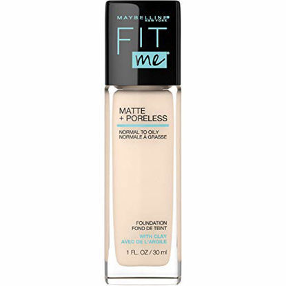 Picture of Maybelline Fit Me Matte + Poreless Liquid Foundation Makeup, Porcelain, 1 fl. oz. Oil-Free Foundation