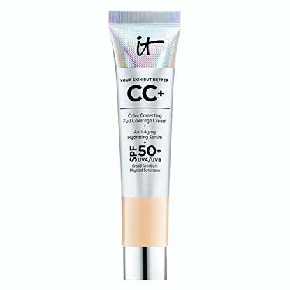 Picture of IT Cosmetics Your Skin But Better CC+ Cream Travel Size, Light (W) - Color Correcting Cream, Full-Coverage Foundation, Anti-Aging Serum & SPF 50+ Sunscreen - Natural Finish - 0.406 fl oz