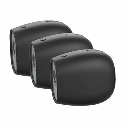 Picture of Silicone Skins for Arlo Pro and Arlo Pro 2 - Form Fitting Arlo Accessories Cover Case for Netgear Arlo Pro & Arlo Pro 2 Smart Security System Camera by OkeMeeo, Black, 3 Pack