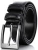 Picture of Marinos Men Genuine Leather Dress Belt with Single Prong Buckle - Black - 34