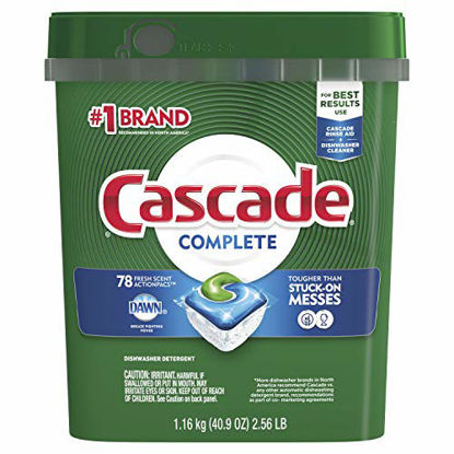 Picture of Cascade Complete Dishwasher Pods, ActionPacs Detergent, Fresh Scent, 78 Count