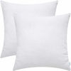 Picture of CaliTime Pack of 2 Cozy Throw Pillow Covers Cases for Couch Sofa Home Decoration Solid Dyed Soft Chenille 20 X 20 Inches True White