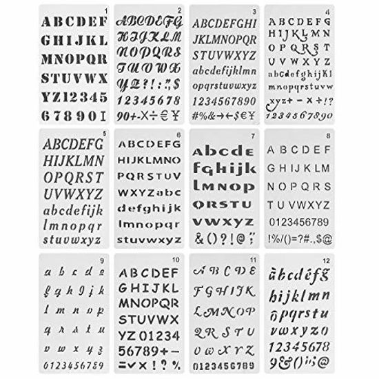 Set of Letter Stencils, Stencils for Journaling, Letter Template, Alphabet,  Numbers Set of 8 Letter and Border Template Stencils 