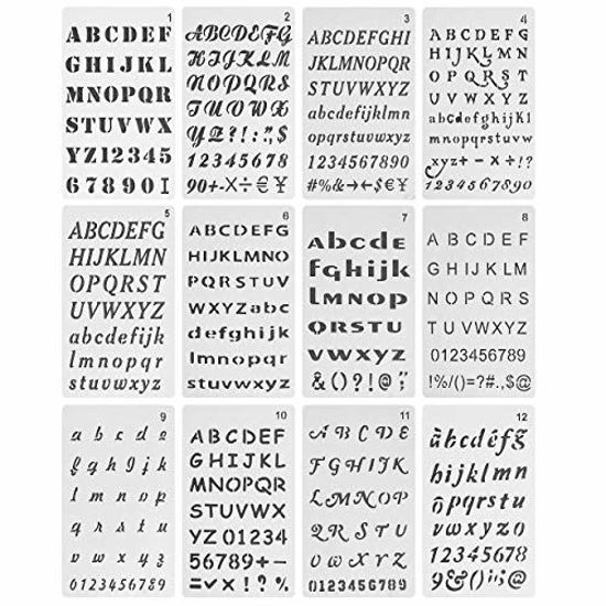 Picture of Mr. Pen- Letter Stencils, 12 Pack, 4 x 7 Inch, Alphabet Stencils, Letter Stencil, Lettering Alphabet Stencil, Stencils, Stencils Letters and Numbers, Lettering Stencils, Bullet Journaling Stencils
