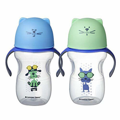 Picture of Tommee Tippee Natural Transition Soft Spout Sippy Cup, Boy - 12+ Months, 2pk, Blue & Green