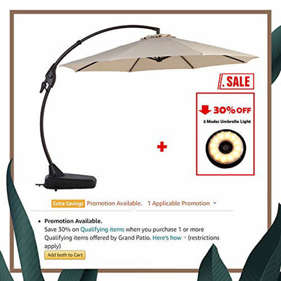 GetUSCart Grand Patio Deluxe NAPOLI 11 FT Curvy Aluminum Offset