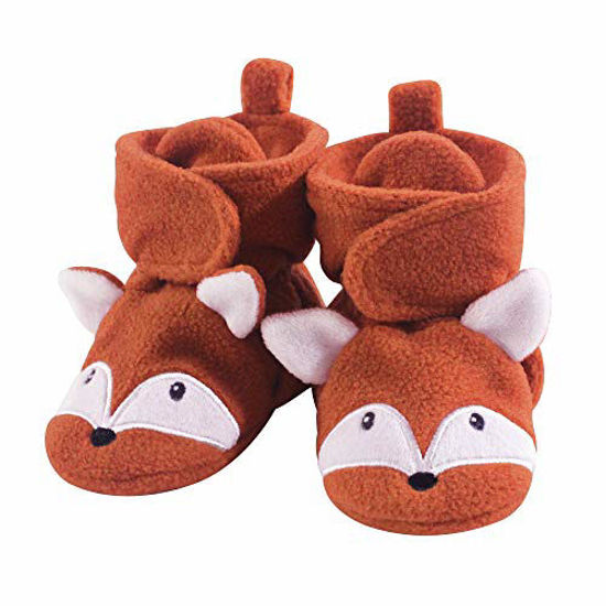 Picture of Hudson Baby Unisex Cozy Fleece Booties, Orange Fox, 6-12 Months