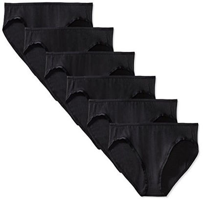 Picture of Amazon Essentials Women's Cotton Stretch Bikini Panty, 6 Pack Black, X-Large