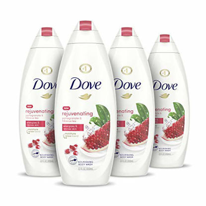 Picture of Dove Rejuvenating Body Wash for Softer, Smoother Skin After Just One Use Rejuvenating Pomegranate and Hibiscus Tea Effectively Washes Away Bacteria While Nourishing Your Skin 22 oz, 4 Count
