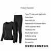Picture of Thermal Underwear Women Ultra-Soft Long Johns Set Base Layer Skiing Winter Warm Top & Bottom Black