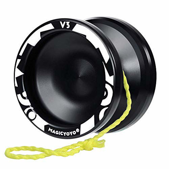 MAGICYOYO N11 Black Golden Unresponsive Yoyo With Responsive Bearing Kit + K2