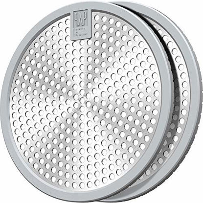 Picture of Shower Drain Hair Catcher/Bathtub Drain Cover/Drain Protector/Stainless Steel+Silicone/for Bathroom & Kitchen2pack/4.5inch/Grey+Grey