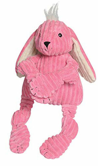 Picture of HuggleHounds Plush Corduroy Durable Squeaky Knottie, Dog Toy, Great Dog Toys for Aggressive Chewers, Bunny, Large