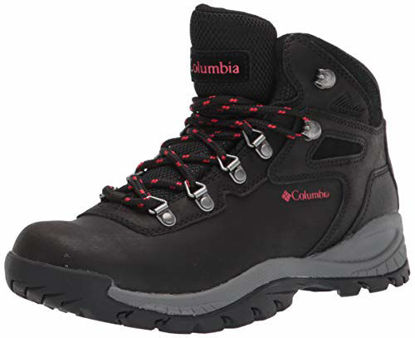 Picture of Columbia womens Newton Ridge Plus Waterproof Hiking Boot, Black/Poppy Red, 7 US
